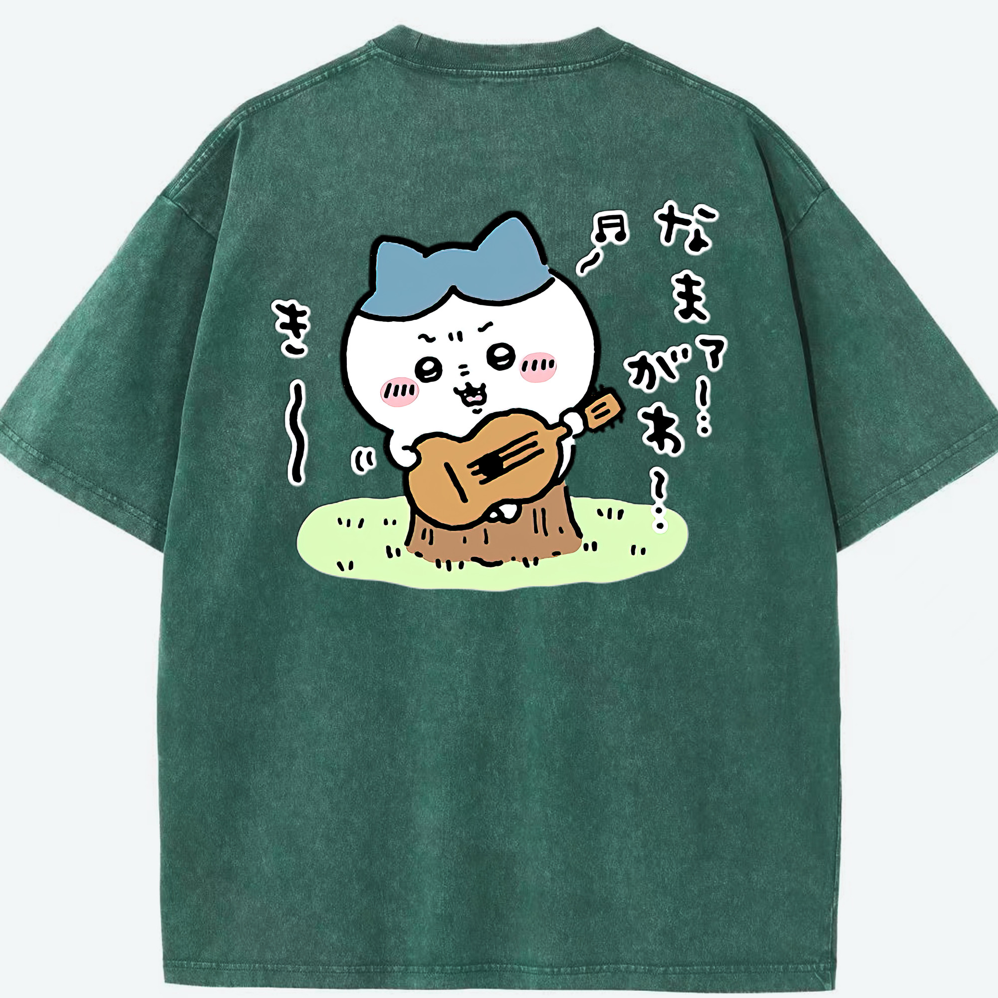 （画像用） ちいかわ ハチワレ Chii-kawa hachiware 綿100% ヴィンテージ風 半袖Tシャツ（背面プリント）